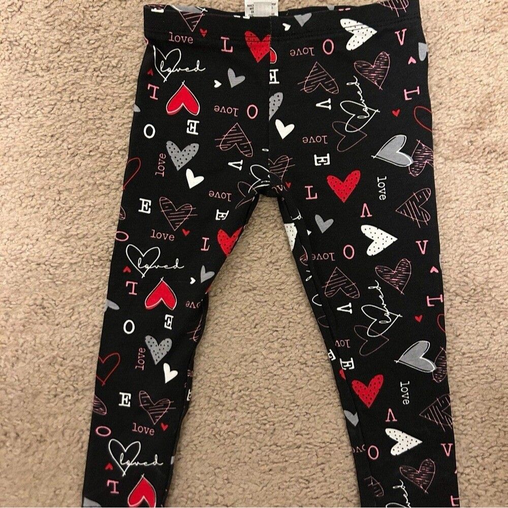 Black and hearts baby/toddler pants - 12 month
